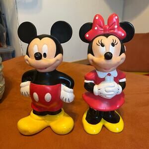 #9 Vintage 1990s Disney Mickey & Minnie Mouse 10” Plastic Drink Cups